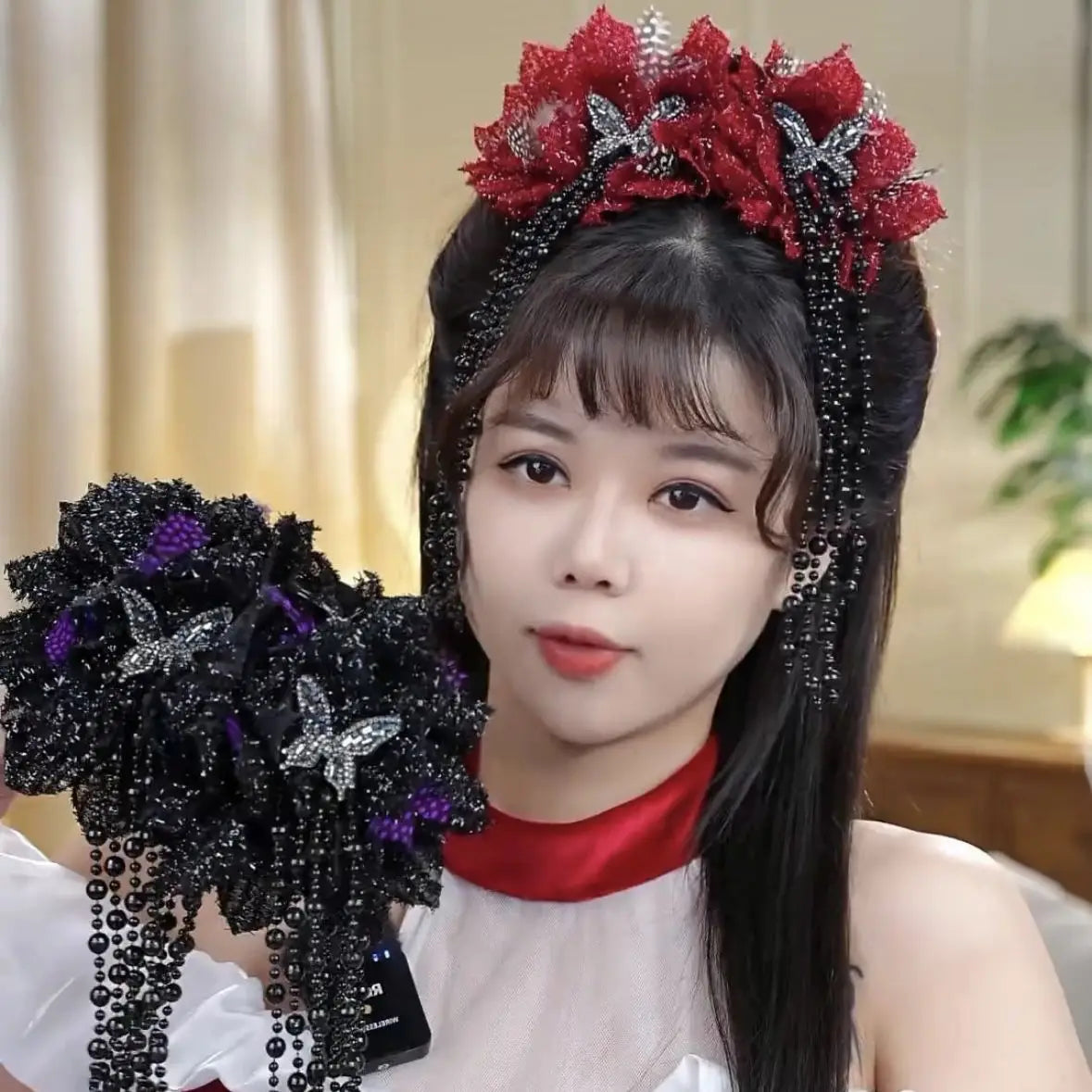 Flower Tassel Hair Clip