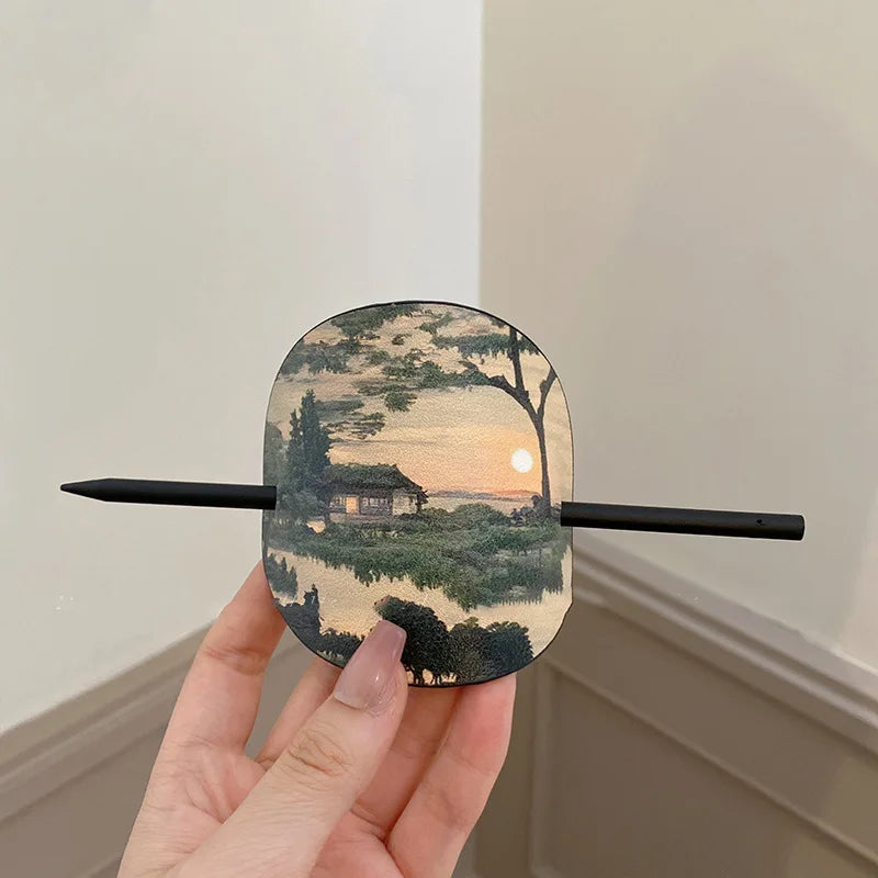 Chinese Style Oil Painting Headwear Accessories