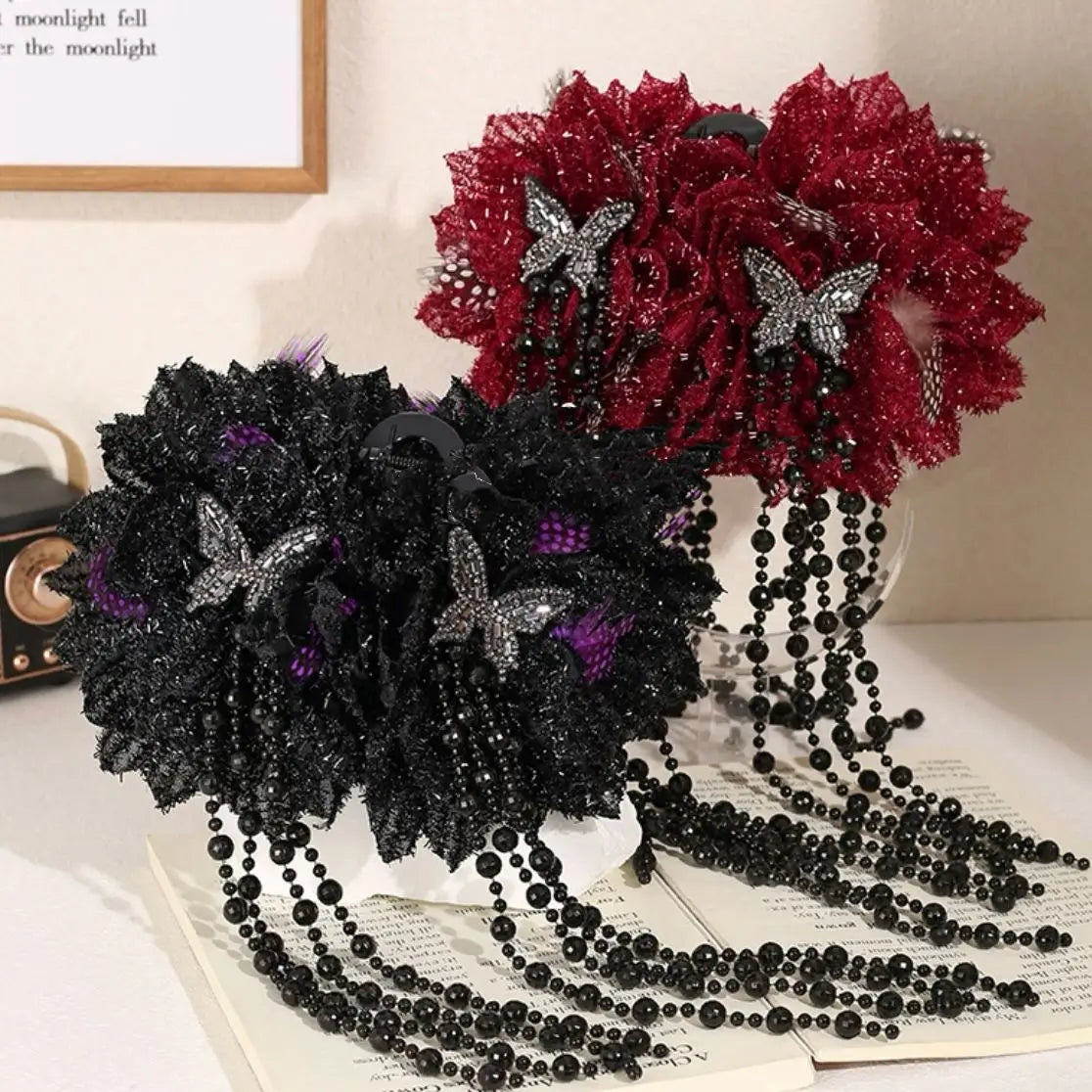 Flower Tassel Hair Clip